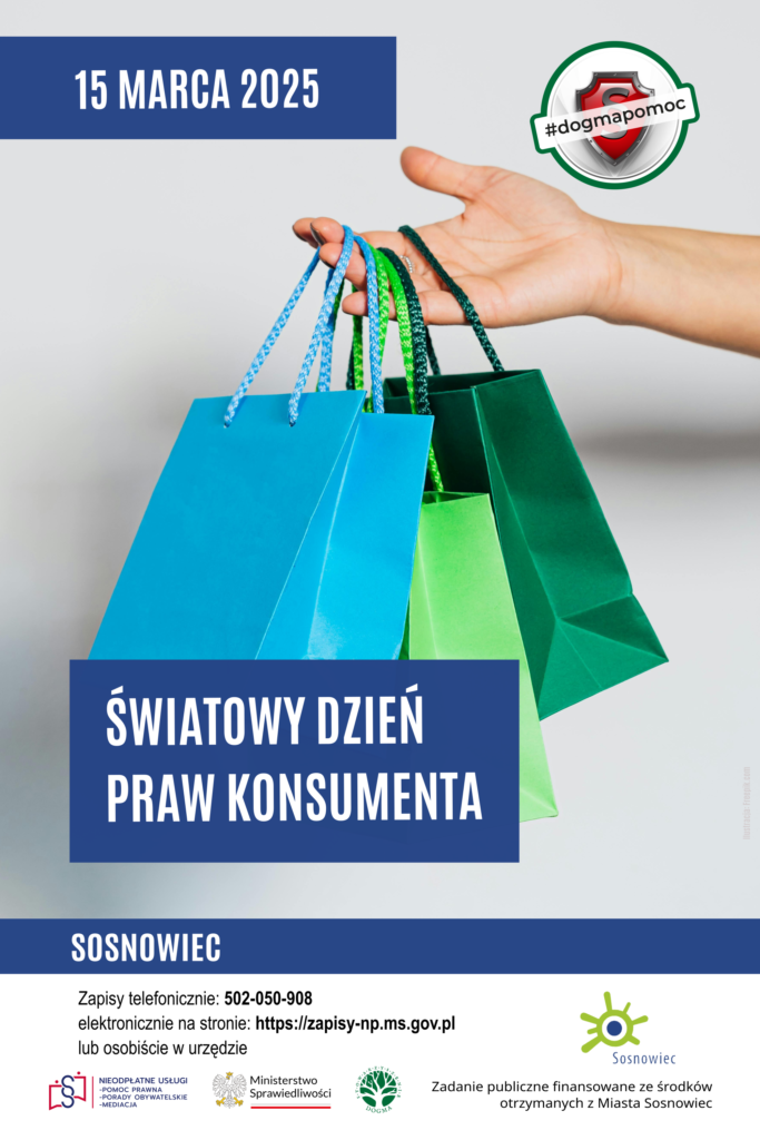 Grafika z napisem: Światowy Dzień Praw Konsumenta