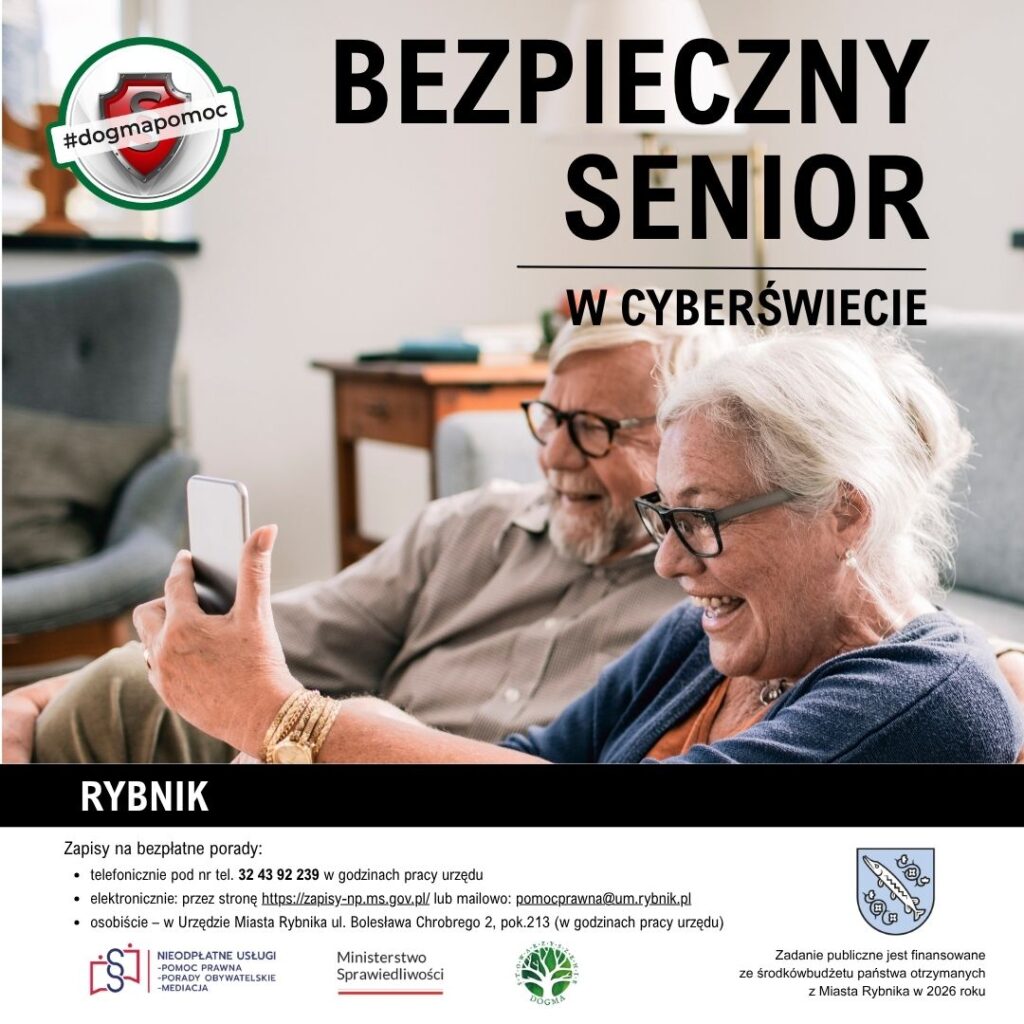 Grafika z tytułem: Bezpieczny senior w cyberświecie
