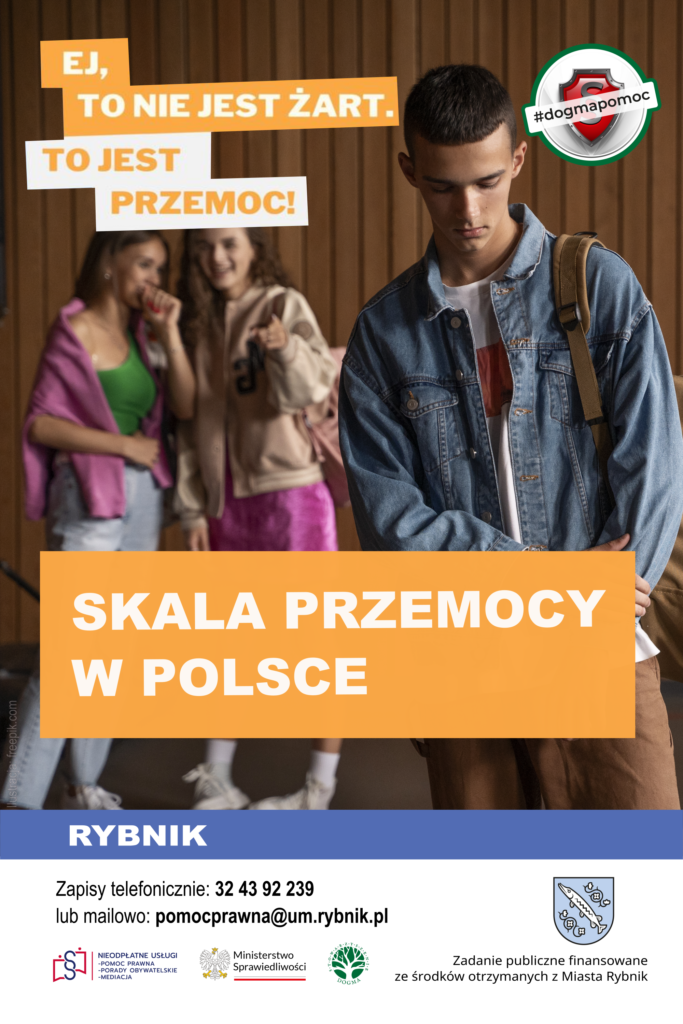 Ilustracja z logotypami organizatorów i hasłem: Skala przemocy w Polsce