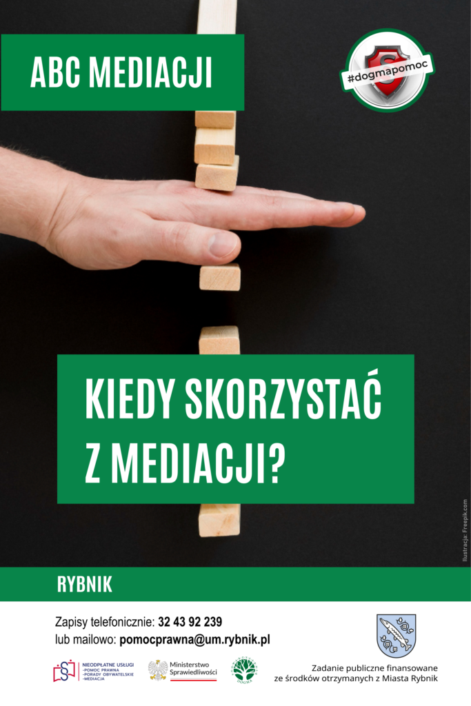 Ilustracja z hasłem: "Kiedy skorzystać z mediacji?"