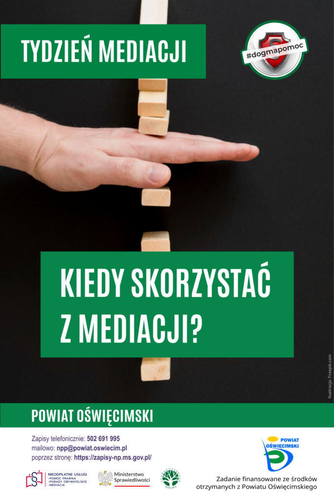 Ilustracja z hasłem: "Kiedy skorzystać z mediacji?"