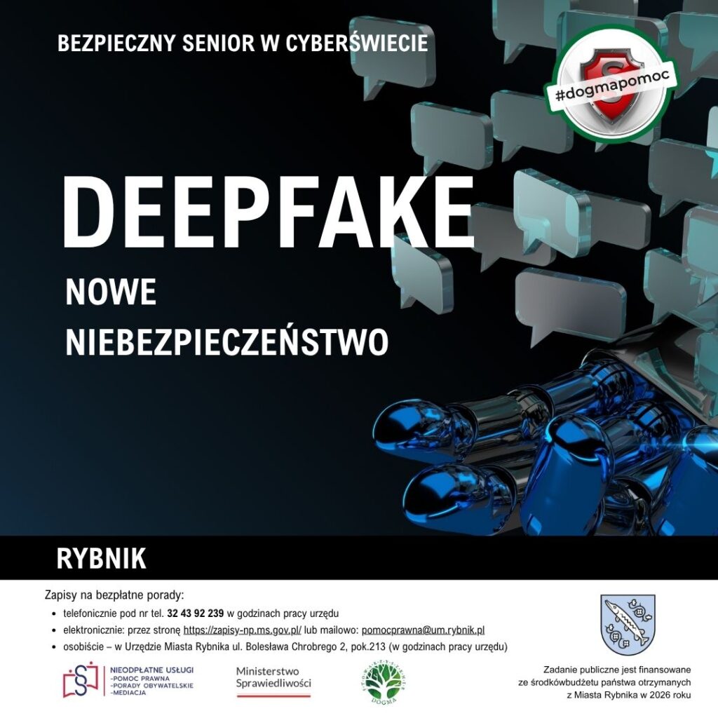 Grafika z tytułem: Deepfake nowe niebezpieczeństwo
