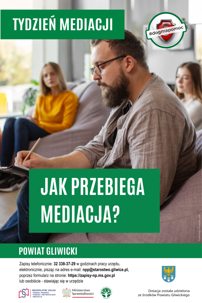 Ilustracja z hasłem: "Jak przebiega mediacja?"