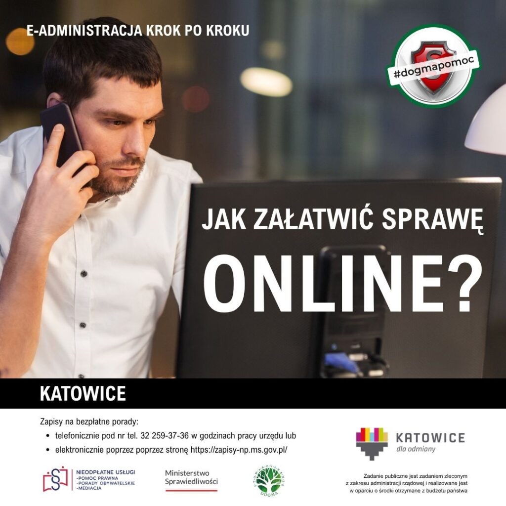 Grafika z tytułem: Jak załatwić sprawę online?