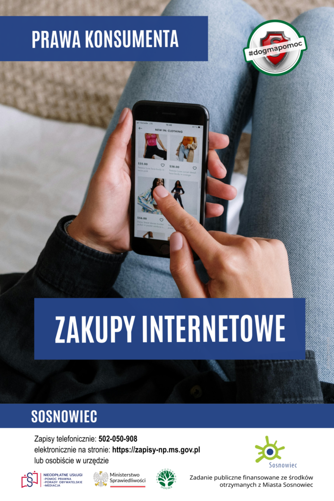 Grafika z napisem: Zakupy internetowe