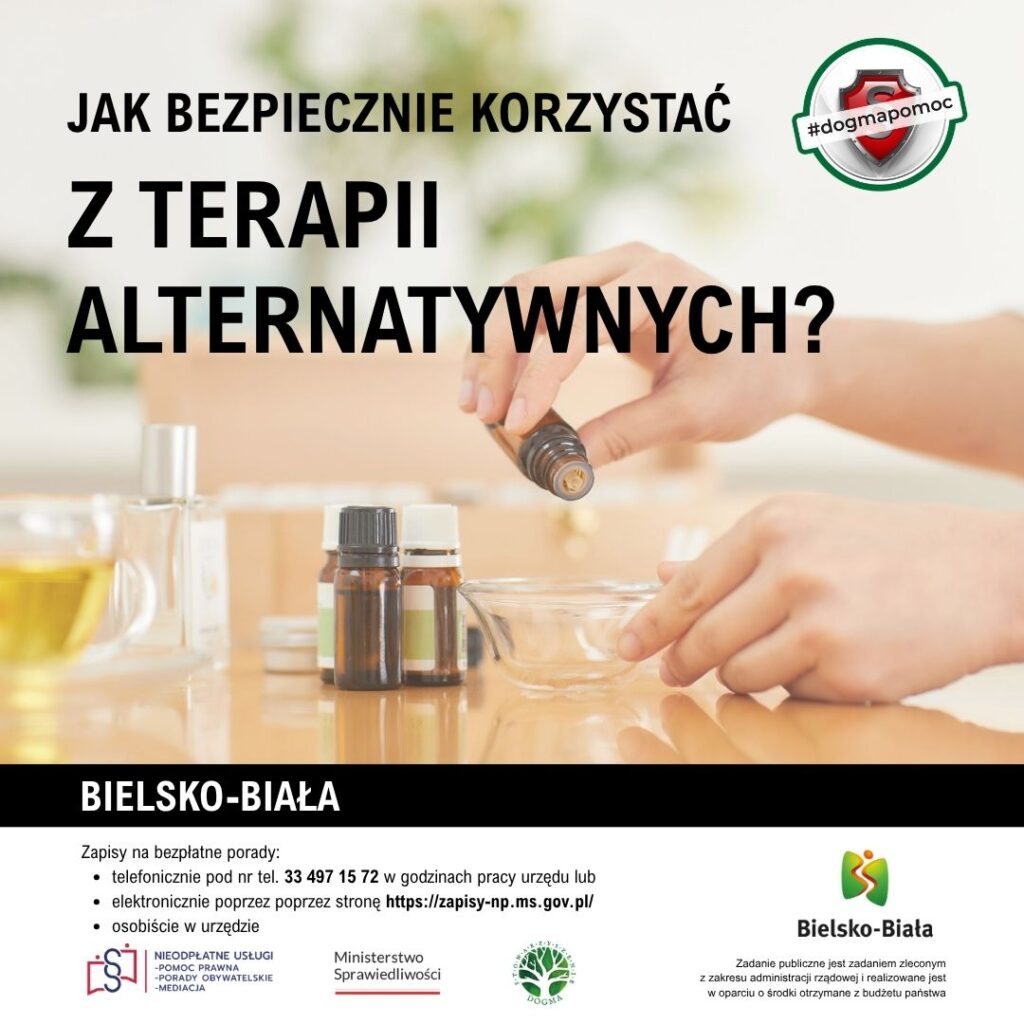 Grafika z tytułem: Jak bezpiecznie korzystać z terapii alternatywnych?