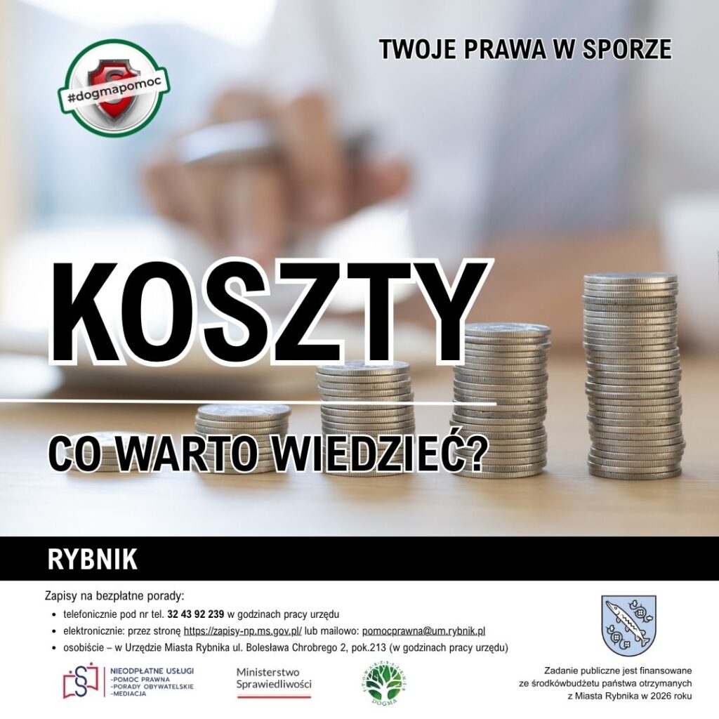 Grafika nagłówkowa z logotypami i tekstem: Koszty, co warto wiedzieć?