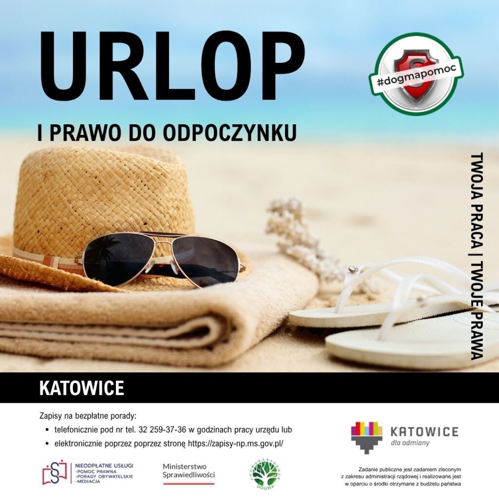 Urlop i prawo do odpoczynku - grafika z tytułem rozdziału kampanii oraz logotypami 