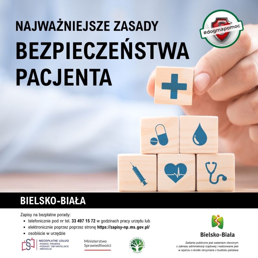 Grafika z tytułem: Najważniejsze zasady bezpieczeństwa pacjenta