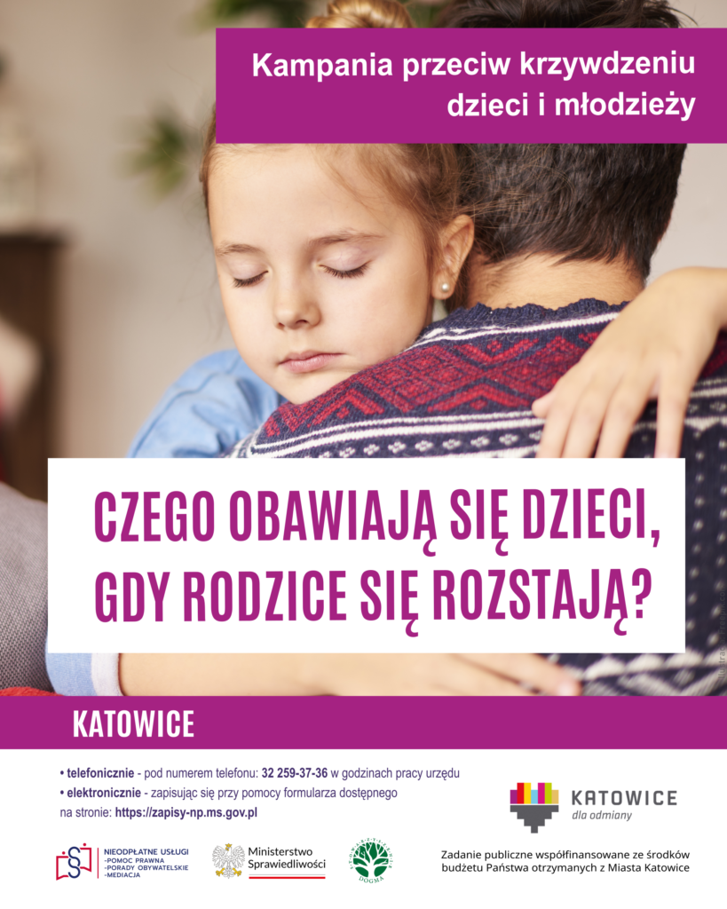 Grafika z tekstem: Czego obawiają się dzieci, gdy rodzice się rozstają?