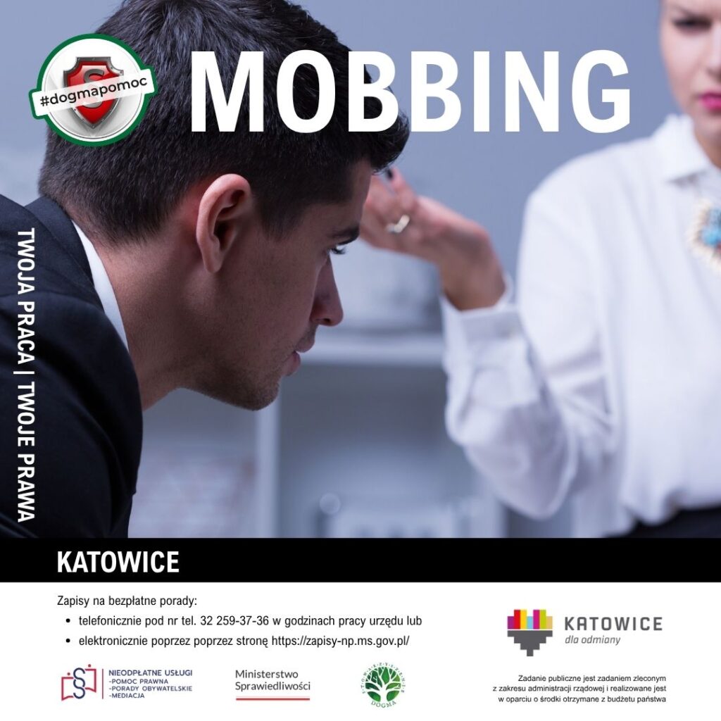 Mobbing - grafika z tytułem rozdziału kampanii oraz logotypami 