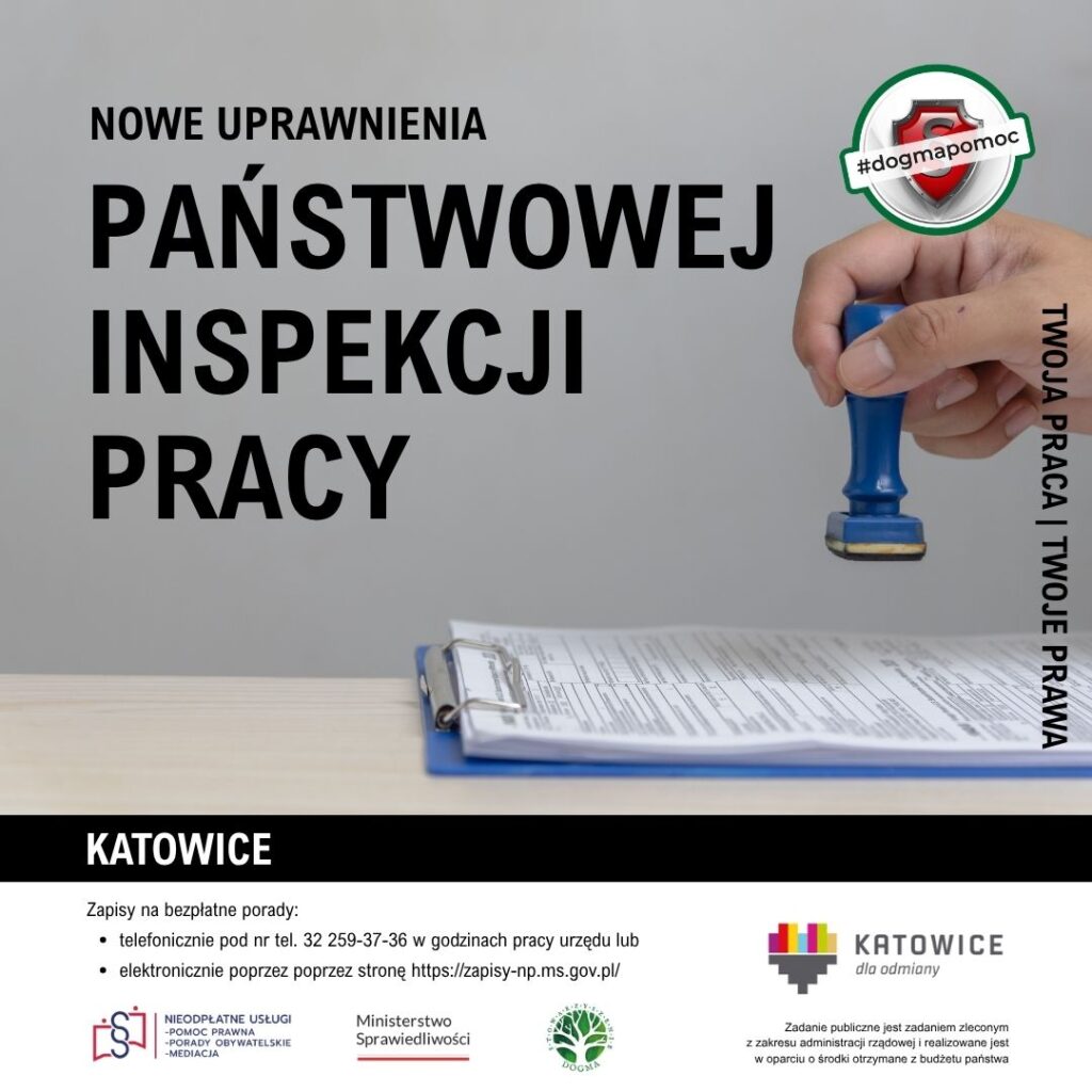 Nowe uprawnienia Państwowej Inspekcji Pracy - grafika z tytułem rozdziału kampanii oraz logotypami 