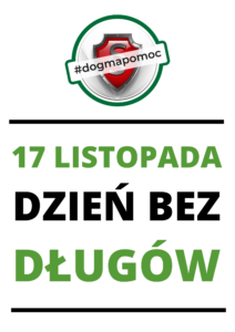 Logo Dogma Pomoc i napis: 17 listopada Dzień bez długów