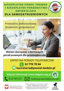 Ulotka PDF. Spotkanie z prawnikiem.Nieodpłatna pomoc prawna i nieodpłatne poradnictwo obywatelskie dla samozatrudnionych.