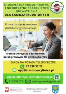 Ulotka prawna PDF. Nieodpłatna pomoc prawna i nieodpłatne poradnictwo obywatelskie dla samozatrudnionych. 