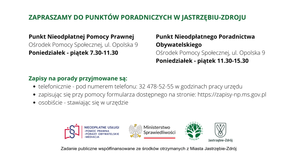 Jastrzębie-Zdrój punkty poradnicze i zapisy