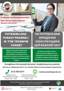 Ulotka PDF w języku polskim i ukraińskim. Porady prawne.