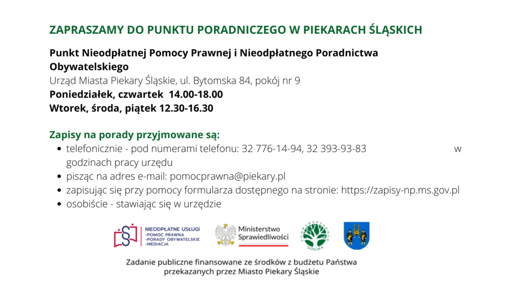 Piekary Śląskie punkty poradnicze i zapisy