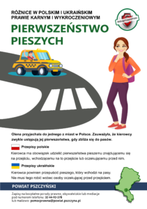 Pierwszeństwo pieszych - Różnice w polskim i ukraińskim prawie karnym i wykroczeniowym. Ulotka PDF w języku polskim 