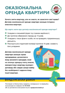 Ulotka w języku ukraińskim PDF Najem okazjonalny mieszkania