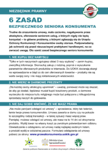 Ulotka PDF 6 Zasad bezpiecznego seniora konsumenta