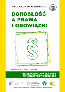 Dorosłość a prawa i obowowiązki. Poradnik w wersji flipbook. Otworzy się w nowej karcie.