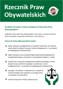 Ulotka PDF. Rzecznik praw obywatelskich.