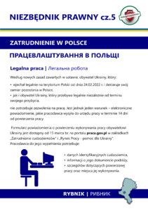 Informator prawny "Zatrudnienie w Polsce". Plik PDF w języku polskim i ukraińskim.