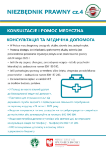 Informator PDF w języku polskim i ukraińskim - Konsultacje i pomoc medyczna