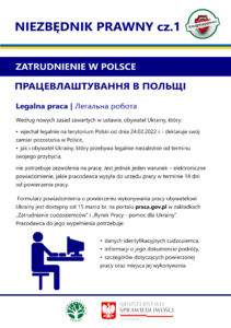 Informator PDF w języku polskim i ukraińskim. Zatrudnienie w Polsce