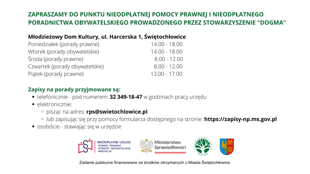 Punkty poradnicze i zapisy w Świętochłowicach