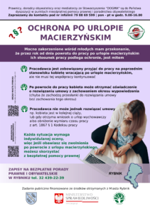 Ulotka prawna PDF. Ochrona po urlopie macierzyńskim.